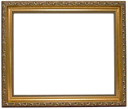 Empty gold frame Fotos de archivo