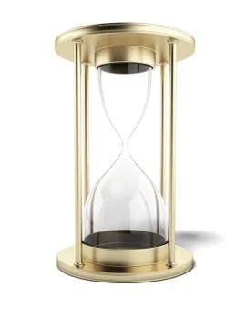 Empty gold hourglass Ilustração Stock