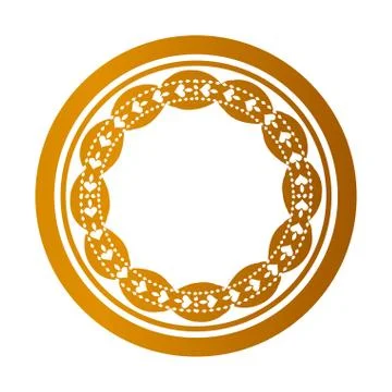 Empty gold label Stock Illustration