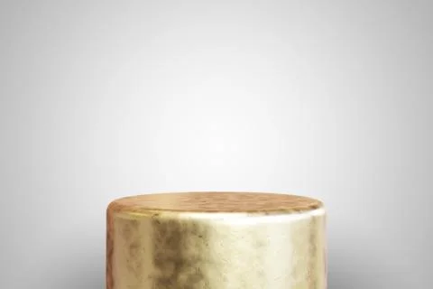 Empty gold podium on white background. Best for product presentation. 3d rend Stock-Illustration