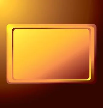 Empty the gold rectangular medal against the light Stock Illustration