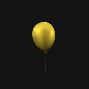 Empty golden balloon Stock Illustration