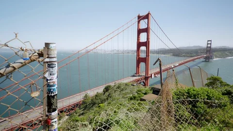 Empty Golden Gate Bridge vacant in San francisco, corona virus Stock Footage 128277506