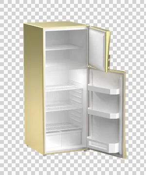 Empty golden refrigerator Stock Illustration