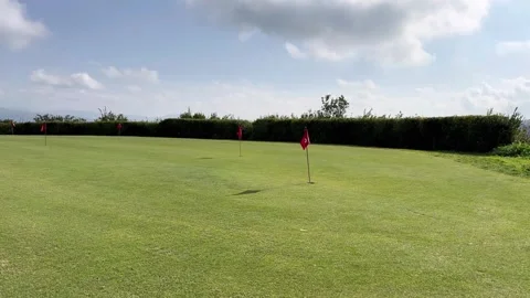 Empty golf field on sunny windy day Stock-Footage 269120073