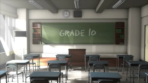 Empty Grade 10 school classroom Stock Footage 74266689