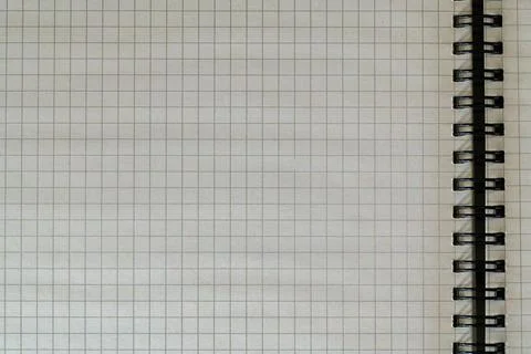 Empty graph paper page spiral binding right side Stock Photos