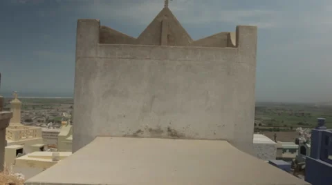 Empty Grave in Cemetery, Tilt Down Stock Footage 48382988