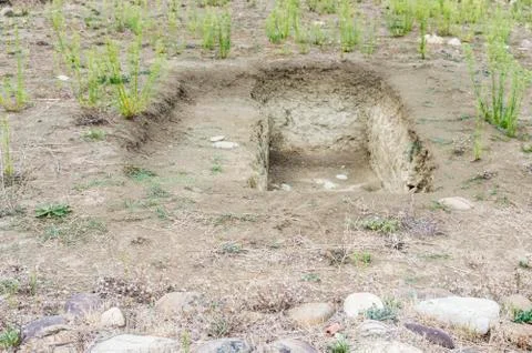 Empty grave ground Stock Photos