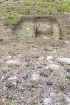 Empty grave ground Stock Photos
