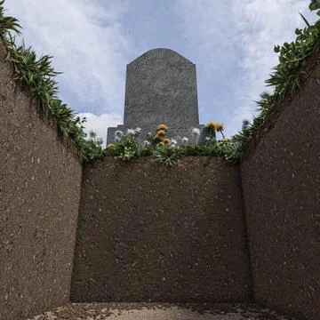 Empty grave Stock Illustration