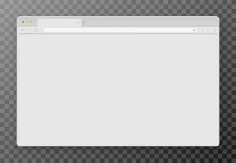 An empty gray browser window on a transparent background. 스톡 일러스트