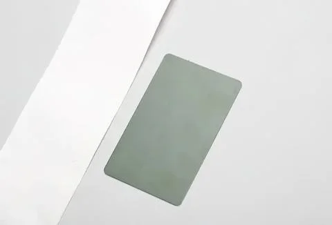 Empty gray card on white background for design or printing 스톡 사진
