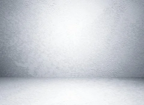 Empty gray cement room in perspective view, grunge background Stock Photos