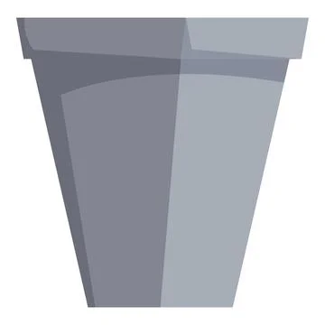 Empty gray concrete flower pot standing upright Stock Illustration