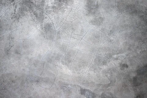 Empty gray concrete wall with cracks, background texture Stock Photos