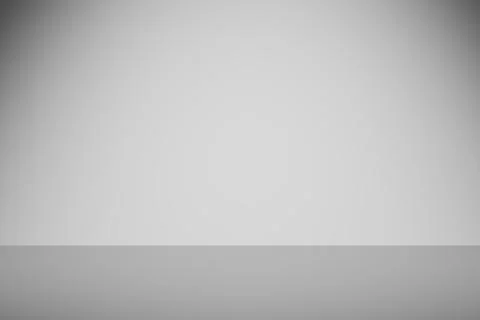 Empty gray mockup product presentation table. 3D rendering. Illustrazione stock