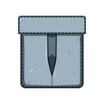 Empty gray pocket showing simple cartoon style illustration Stock Illustration