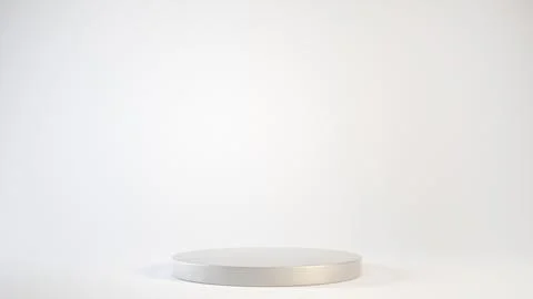 Empty gray podium or pedestal display on white background with cylinder stand Stock Illustration