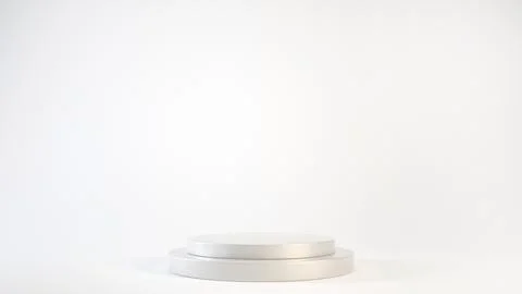 Empty gray podium or pedestal display on white background with cylinder stand Stock Illustration