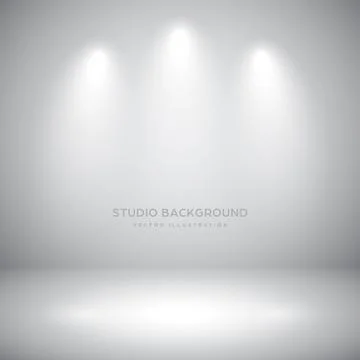Empty gray studio abstract background with spotlights. Product showcase backdrop Stock Illustration