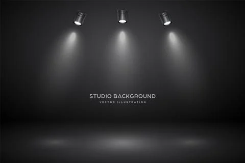 Empty gray studio abstract background with spotlights. Product showcase backdrop 스톡 일러스트