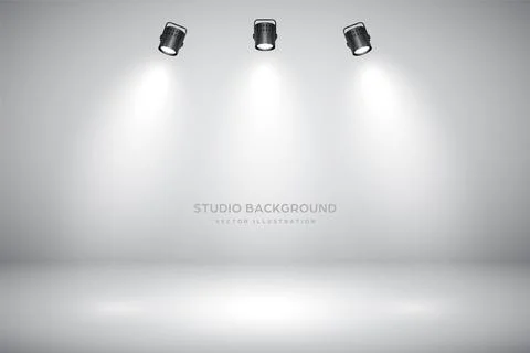 Empty gray studio abstract background with spotlights. Product showcase backdrop 스톡 일러스트