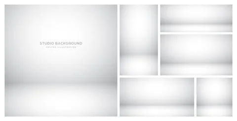 Empty gray studio abstract backgrounds with spotlight effect. Product showcase Stock Illustration