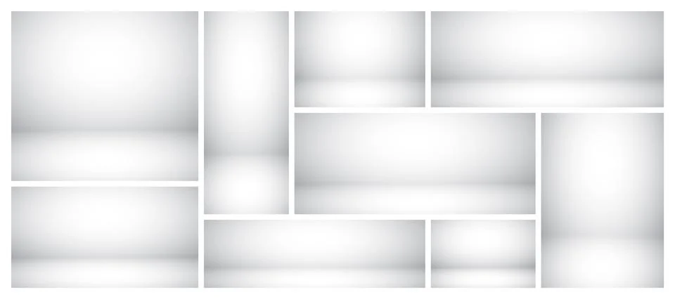 Empty gray studio abstract backgrounds with spotlight effect. Product showcase Stock Illustration