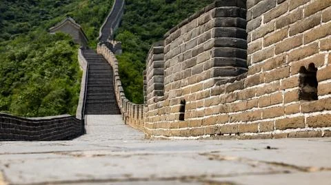 An Empty Great Wall of China Stock Photos