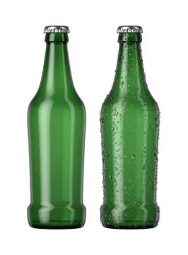 Empty Green Beer Bottle Stock Illustration