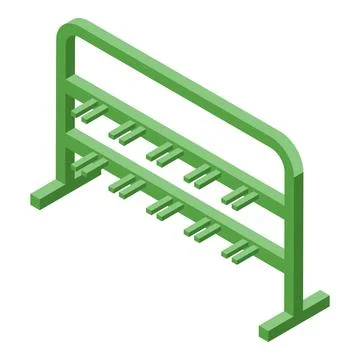Empty green bike rack standing for bicycle parking Stock Illustration