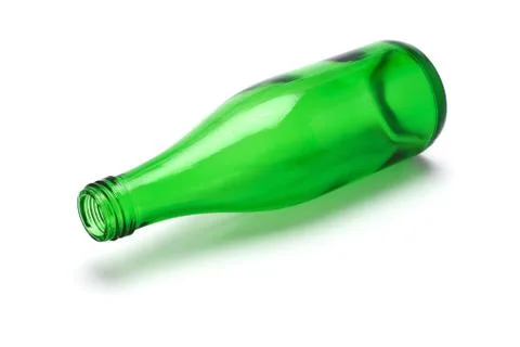 Empty green bottle Stock Photos