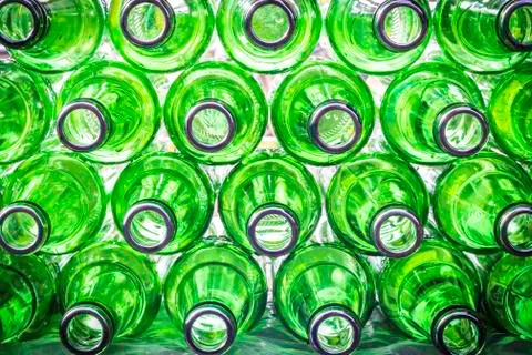 Empty green bottle Stock Photos