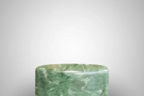 Empty green ceramic podium on white background. Best for product presentation Ilustração Stock