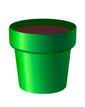 Empty green flower pot. Planter for indoor plants - a subject for gardening Stock Illustration