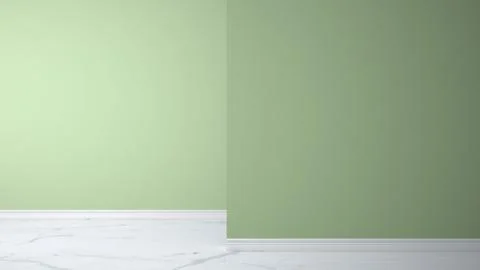 Empty green interior with marble floor with foreground wall, concept architec Stock Illustration