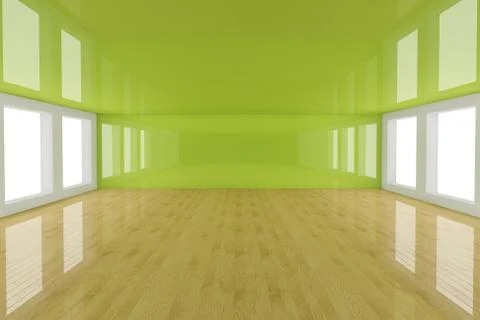 Empty green interior room Stock-Illustration
