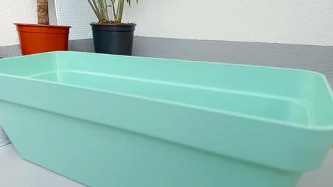 Empty Green Planter Box Ready For Spring Planting Stock Photos