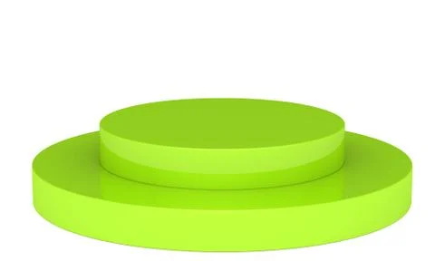 Empty green podium. 3d render on a white background Illustrazione stock