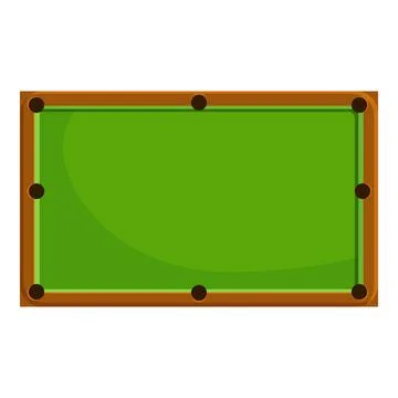 Empty green pool table with holes for playing billiards Stock Illustration