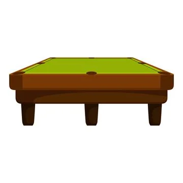 Empty green pool table waiting for players to start game Stock Illustration