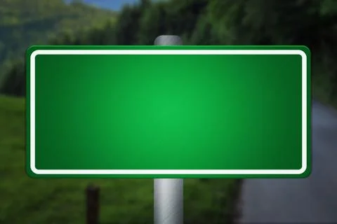 Empty Green Road Sign Stock Illustration