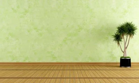 Empty green room Stock Illustration