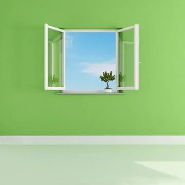 Empty green room Stock Illustration