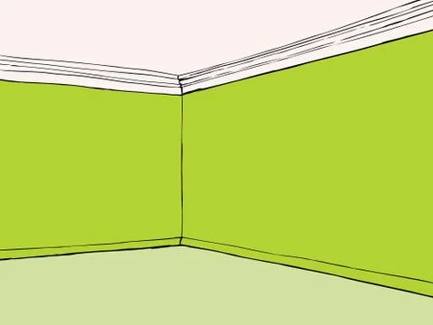 Empty Green Room Stock Illustration