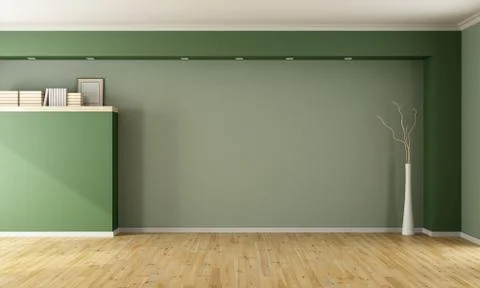 Empty green room Stock Illustration