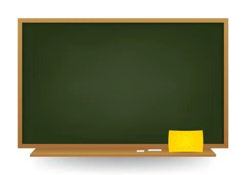 Empty Green school chalkboard background. Template for your design. Vector st Stock Illustration