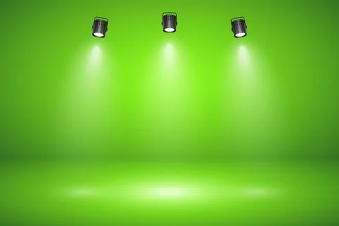 Empty green studio abstract background with spotlight effect. Product showcase Stock Illustration
