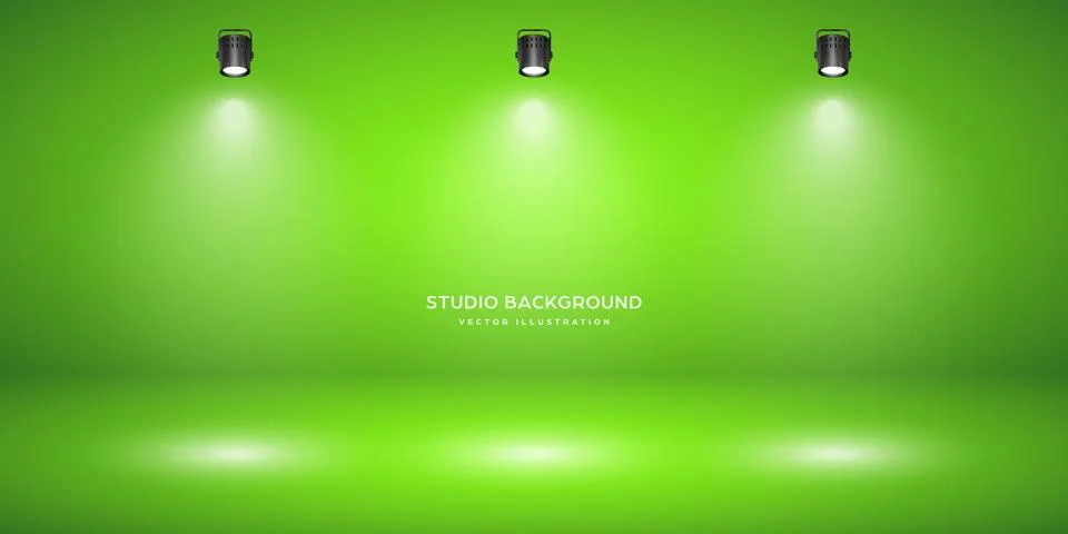 Empty green studio abstract background with spotlight effect. Product showcase 스톡 일러스트